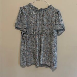 Rose & Olive Blue and Red Blouse